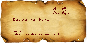 Kovacsics Réka névjegykártya